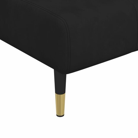 Chaise longue fluweel zwart 7