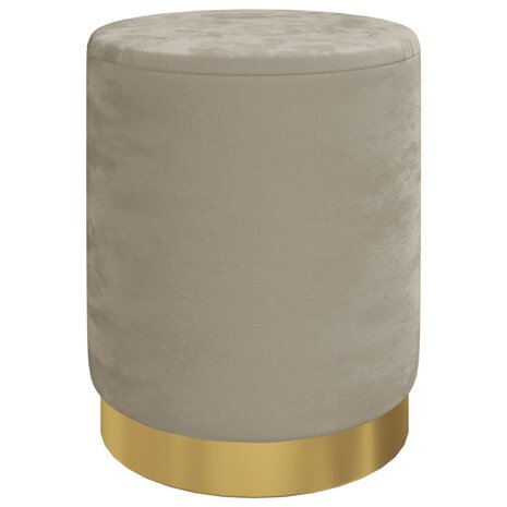 Hocker met opbergruimte rond fluweel donkergrijs 2