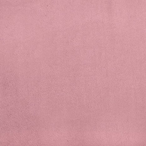 Kruk met houten poten fluweel roze 4