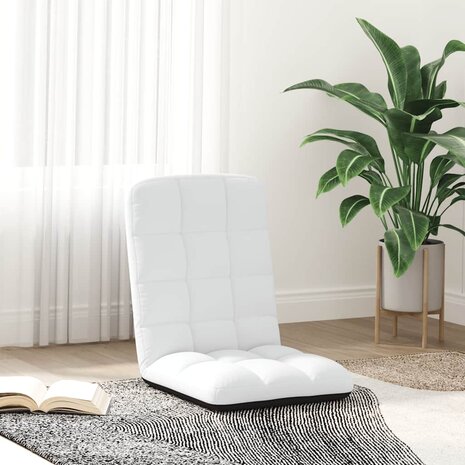 Vloerstoel inklapbaar 71x51x62 cm stof wit 3