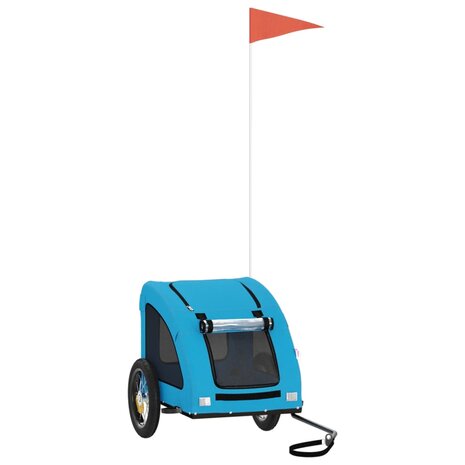 Hondenfietstrailer oxford stof en ijzer blauw 2