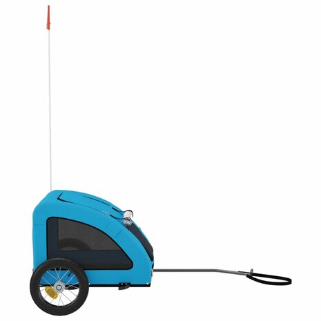Hondenfietstrailer oxford stof en ijzer blauw 6