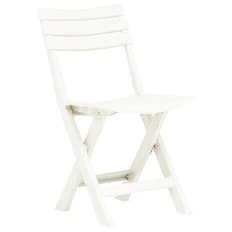 Tuinstoelen inklapbaar 2 st kunststof wit 2