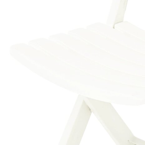 Tuinstoelen inklapbaar 2 st kunststof wit 6