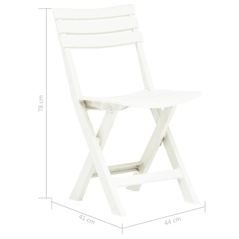 Tuinstoelen inklapbaar 2 st kunststof wit 9