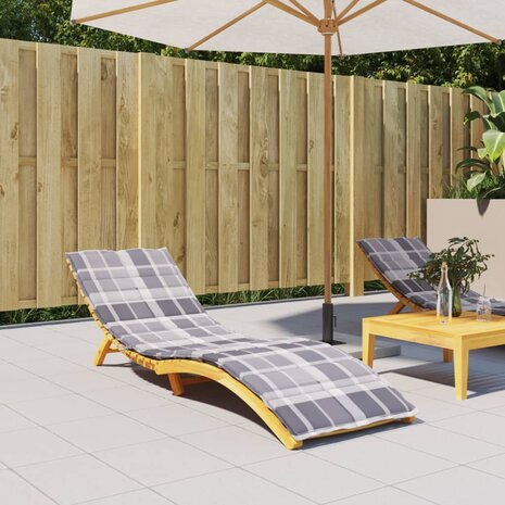 Ligbedkussen200x60x3 cm oxford stof ruitpatroon grijs 1