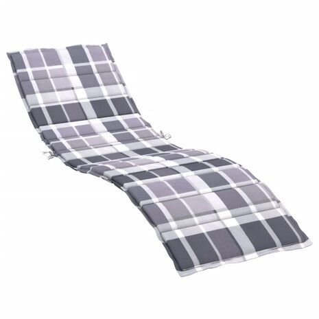 Ligbedkussen200x60x3 cm oxford stof ruitpatroon grijs 2