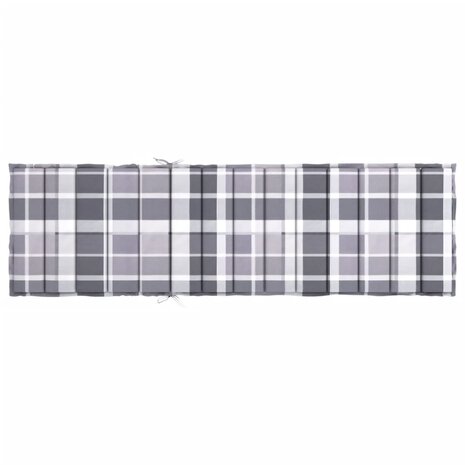 Ligbedkussen200x60x3 cm oxford stof ruitpatroon grijs 5