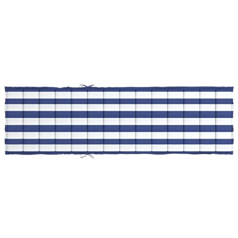 Ligbedkussen gestreept oxford stof blauw en wit 5