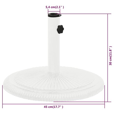 Parasolvoet 45x45x30 cm gietijzer wit 9