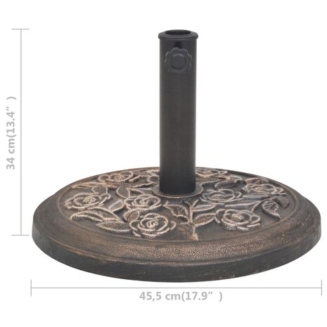 Parasolvoet rond 9 kg hars bronskleurig 7