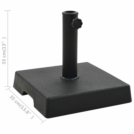 Parasolvoet vierkant 8 kg polyresin zwart 6