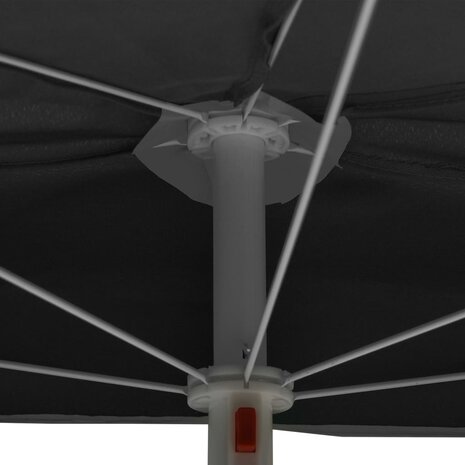 Parasol half met paal 180x90 cm antracietkleurig 7