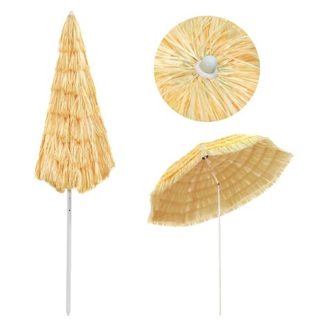 Strandparasol Hawaï stijl 300 cm naturel 3