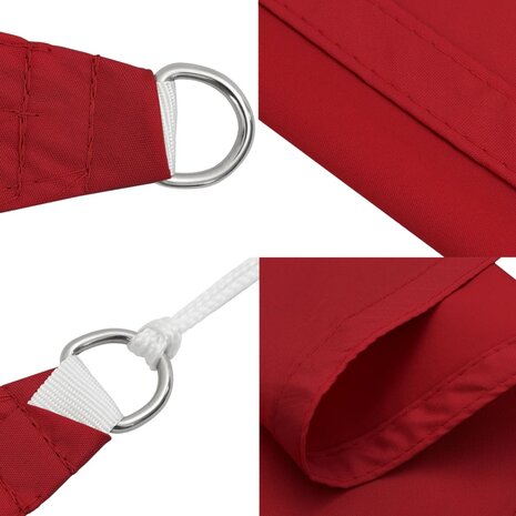Zonnescherm driehoekig 2,5x2,5x3,5 m oxford stof rood 6