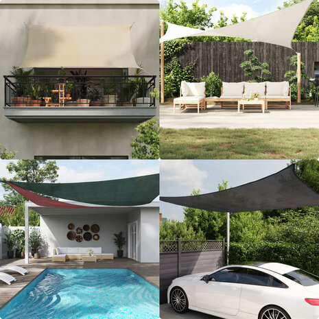 Zonnezeil 160 g/m² 3x4x4 m HDPE taupe 1