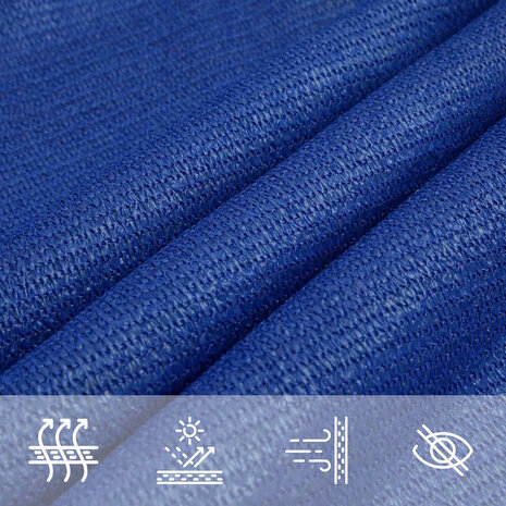 Zonnezeil 160 g/m² driehoekig 3x4x5 m HDPE blauw 7