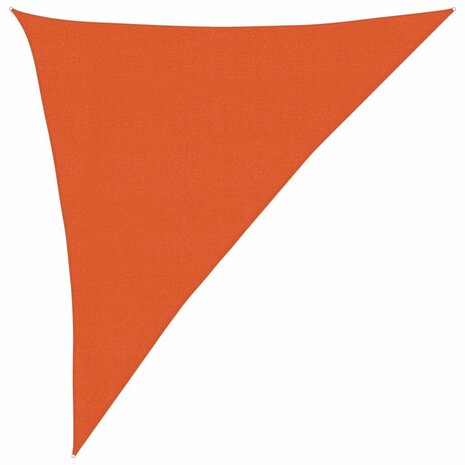 Zonnezeil 160 g/m² driehoekig 3x4x5 m HDPE oranje 2