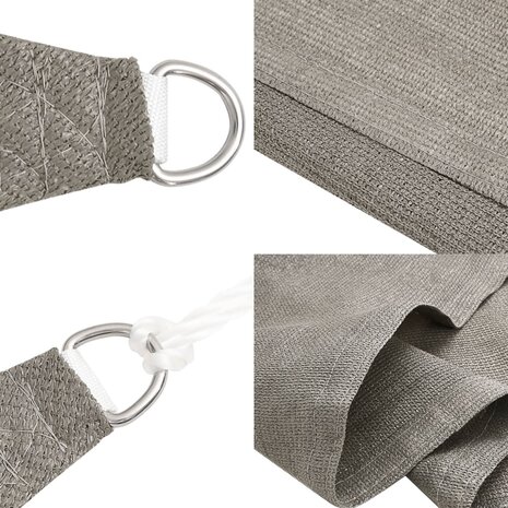 Zonnezeil 160 g/m² driehoekig 3,6x3,6x3,6 m HDPE lichtgrijs 6