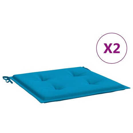 Tuinstoelkussens 2 st 40x40x3 cm oxford stof blauw 2