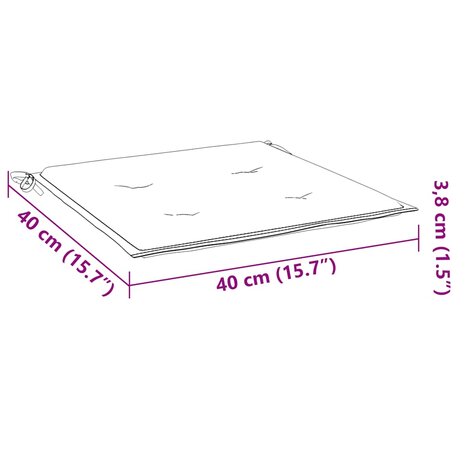 Tuinstoelkussens 2 st 40x40x3 cm oxford stof blauw 9