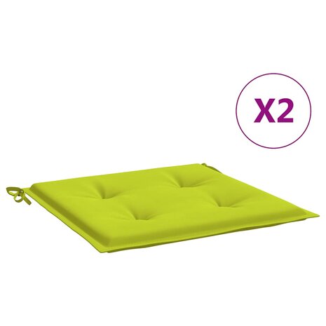 Tuinstoelkussens 2 st 40x40x3 cm oxford stof felgroen 2
