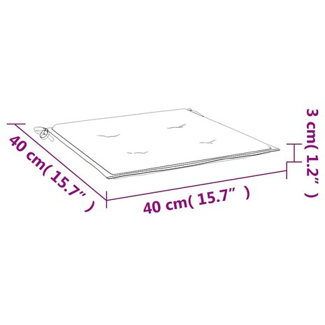 Tuinstoelkussens 4 st 40x40x3 cm oxford stof ruitpatroon rood 9