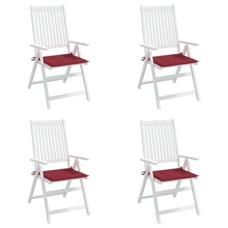 Tuinstoelkussens 4 st 50x50x3 cm oxford stof wijnrood 4