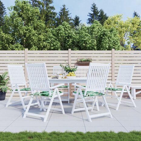 Stoelkussens 6 st bladpatroon 40x40x3 cm stof 1