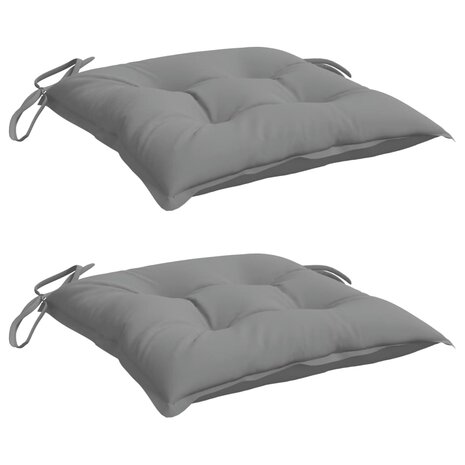 Stoelkussens 2 st 40x40x7 cm oxford stof grijs 3