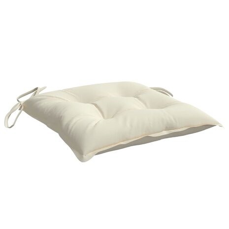 Stoelkussens 2 st 40x40x7 cm stof crèmewit 5
