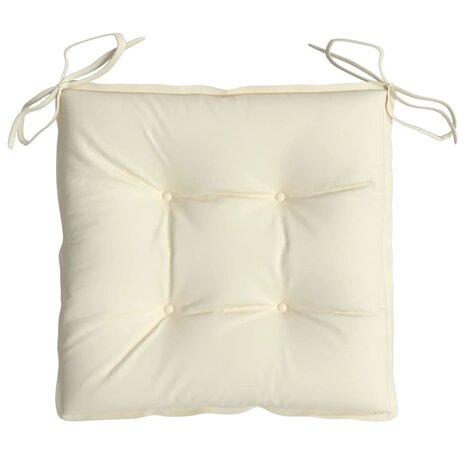 Stoelkussens 2 st 40x40x7 cm stof crèmewit 6