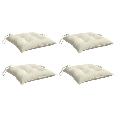 Stoelkussens 4 st 40x40x7 cm oxford stof crèmewit 3