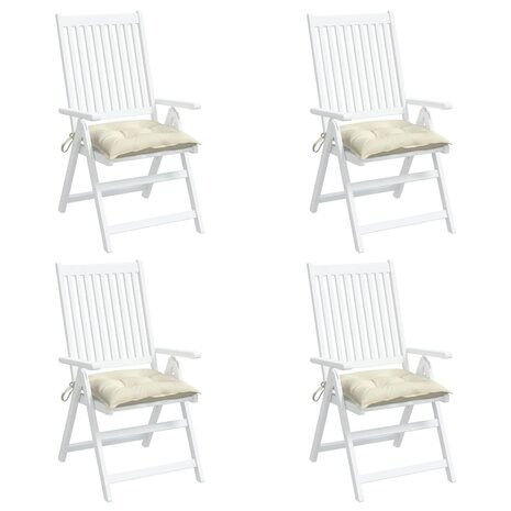 Stoelkussens 4 st 40x40x7 cm oxford stof crèmewit 4