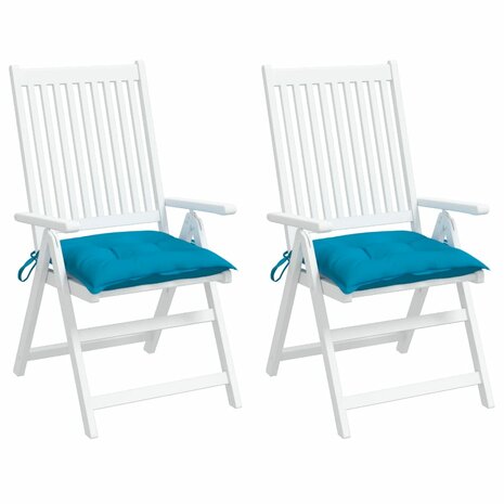 Stoelkussens 2 st 40x40x7 cm oxford stof lichtblauw 4