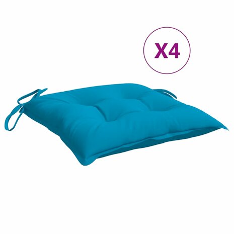 Stoelkussens 4 st 40x40x7 cm oxford stof lichtblauw 2