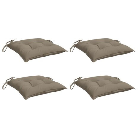 Stoelkussens 4 st 40x40x7 cm oxford stof taupe 3