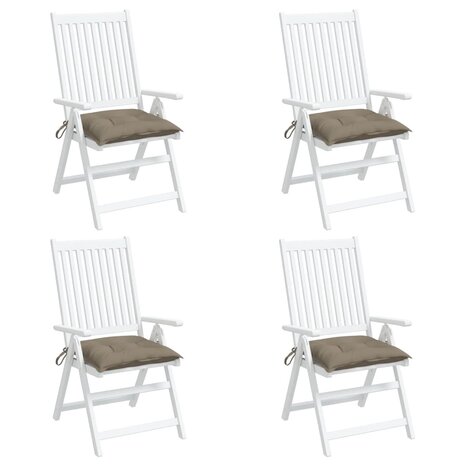 Stoelkussens 4 st 40x40x7 cm oxford stof taupe 4