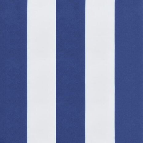Stoelkussens 2 st gestreept 40x40x7 cm stof wit en blauw 8