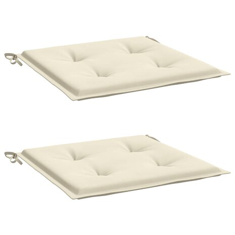 Tuinstoelkussens 2 st 50x50x3 cm oxford stof crèmekleurig 3