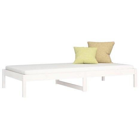 Slaapbank zonder matras 80x200 cm massief grenenhout wit 3