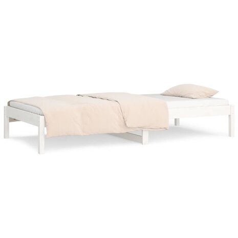 Slaapbank zonder matras 80x200 cm massief grenenhout wit 5