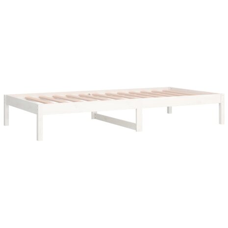 Slaapbank zonder matras 80x200 cm massief grenenhout wit 7
