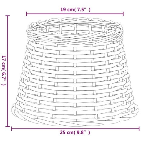 Lampenkap Ø25x17 cm wicker wit 6