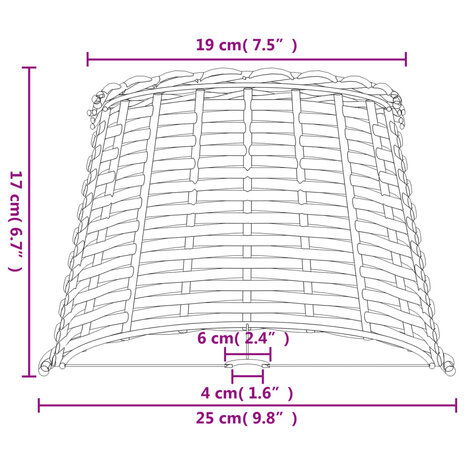 Lampenkap Ø25x17 cm wicker wit 7