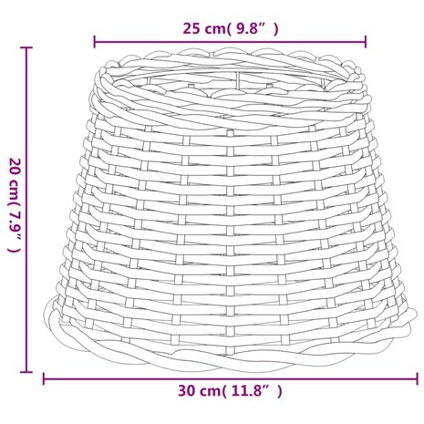 Lampenkap Ø30x20 cm wicker wit 6