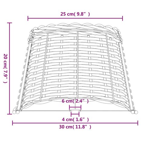 Lampenkap Ø30x20 cm wicker wit 7
