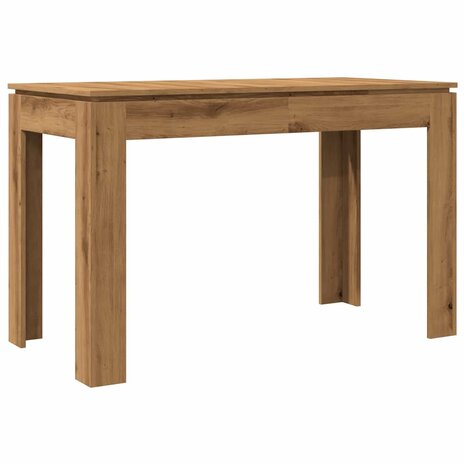 Eettafel 120x60x76 cm bewerkt hout artisanaal eikenkleur 2