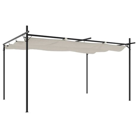 Pergola met uitschuifbaar dak 395x292x230 crèmekleurig 2
