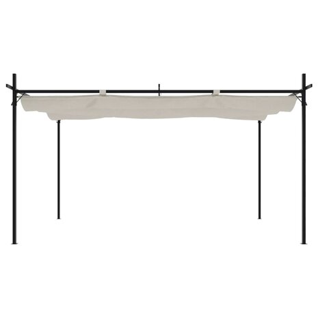 Pergola met uitschuifbaar dak 395x292x230 crèmekleurig 3
